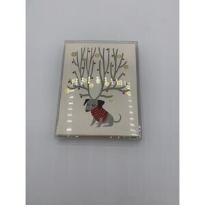 8 Blank Holiday Reindeer Wiener Dog Funny Christmas Cards Boxed W/envelopes New